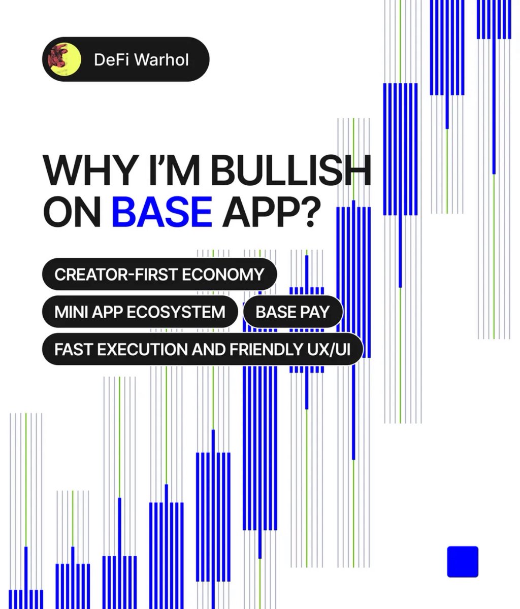 Why I put <a href="/baseapp/">Base App</a> in the Bull category 🧵

- Creator-first economy
- Mini-app ecosystem
- Base Pay
- Fast execution and friendly UX/UI

Let’s break down every point ⬇️

⸻

1. Creator economy (Farcaster + Zora wired into the app)

The Base App’s feed is built on Farcaster (for