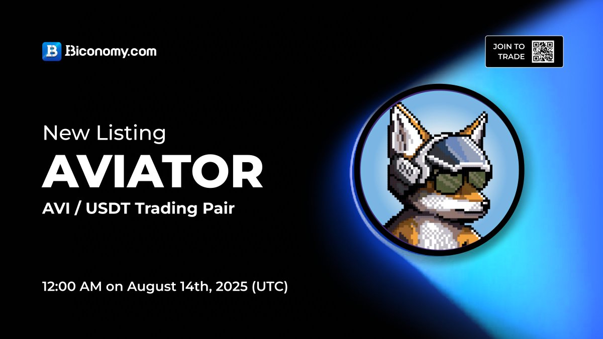 🚀NEW LISTING🔥 $AVI

Biconomy.com will list <a href="/aviator_ac/">Aviator</a> with the #AVI / #USDT trading pair at 12:00 AM on August 14th, 2025 (UTC)🔥

🗓️Open deposit and withdrawal time: 10:00 AM on August 14th, 2025 (UTC)

About #Aviator：
"Aviator Arcade is a gaming platform that