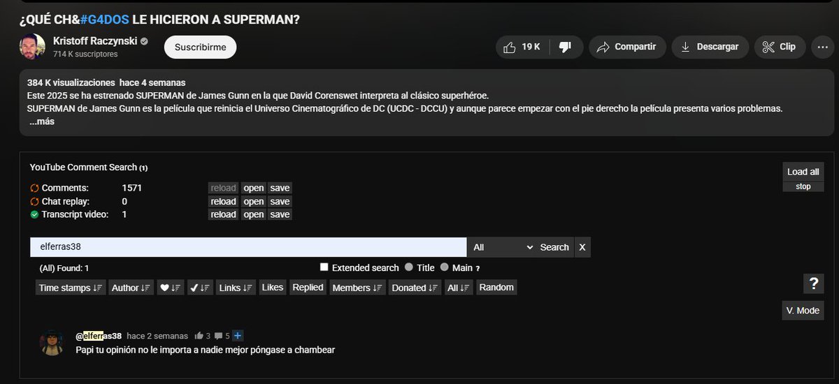 𝗭𝗮𝗺cito | VKausa 🔥🖋️ (@zamcito) on Twitter photo <a href="/snydertard_/">Snydertards Dando Cringe</a> Por si alguien tiene dudas, pueden instalar la extensión "YouTube Comment Search" ir a su video de Kristoff y ver el comentario original
-La fuente de letra paredce que está manipulada
-Y este es el comentario original del usuario
y si me pongo a buscar de los demás usuarios? <a href="/snydertard_/">Snydertards Dando Cringe</a> Por si alguien tiene dudas, pueden instalar la extensión "YouTube Comment Search" ir a su video de Kristoff y ver el comentario original
-La fuente de letra paredce que está manipulada
-Y este es el comentario original del usuario
y si me pongo a buscar de los demás usuarios?