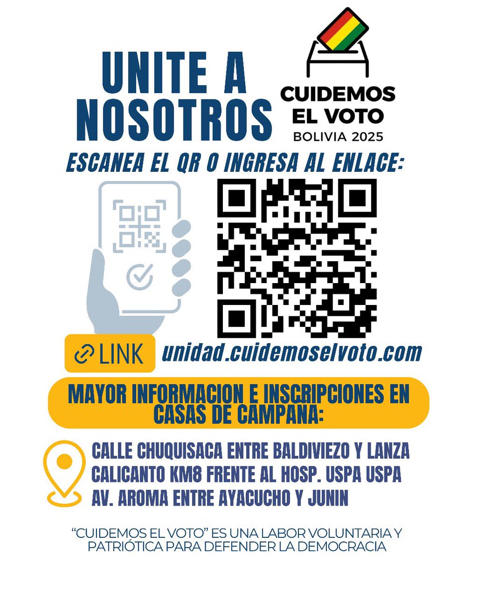 LeroToribia's tweet photo. Invitamos a todas las personas interesadas en ser delegados a registrarse.
La inscripción se realiza todos los días en el horario de 09:00 a 20:00, en las siguientes direcciones:
📅 Plazo de registro: hasta el miércoles 13 de agosto.
¡ Cuidemos el voto!
¡Les esperamos! https://t.co/sbWaUNQuJr