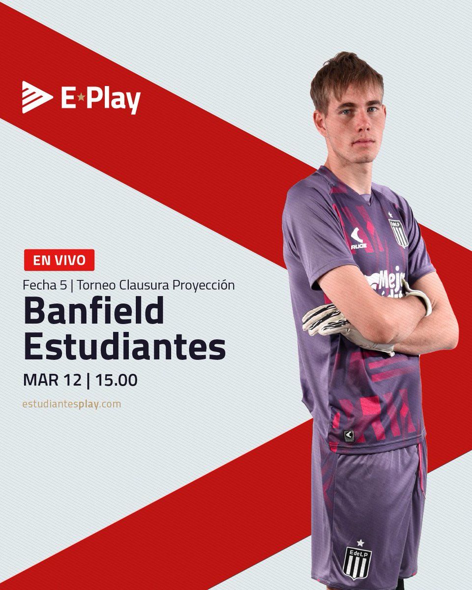 Estudiantes Play (@estudiantesplay) on Twitter photo 🔜 ¡Juega la Reserva! 🦁
🏆 #TorneoProyección - Fecha 5, Clausura
⚽️ Banfield 🆚 <a href="/EdelpOficial/">Estudiantes de La Plata</a>
⏰ 15:00
¡En VIVO por #EstudiantesPlay!
📲 estudiantesplay.com 🔜 ¡Juega la Reserva! 🦁
🏆 #TorneoProyección - Fecha 5, Clausura
⚽️ Banfield 🆚 <a href="/EdelpOficial/">Estudiantes de La Plata</a>
⏰ 15:00
¡En VIVO por #EstudiantesPlay!
📲 estudiantesplay.com