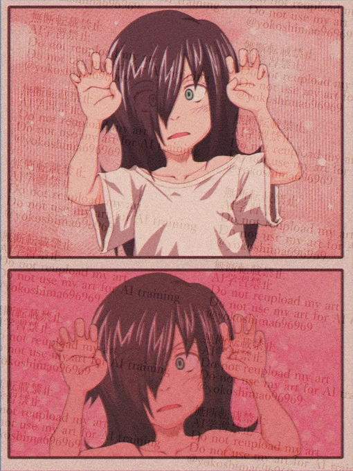 Tomoko has her hands up
#TomokoKuroki #Watamote #fanart 