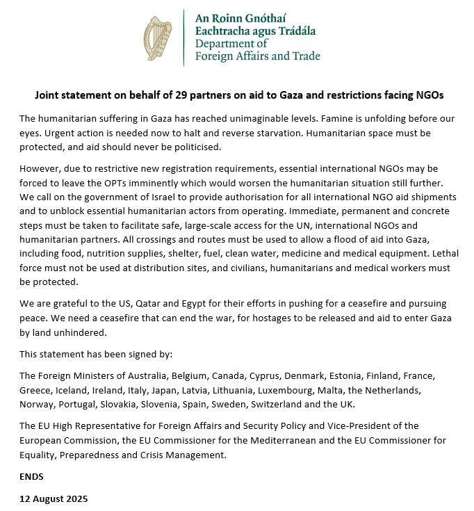 Irish Foreign Ministry tweet media