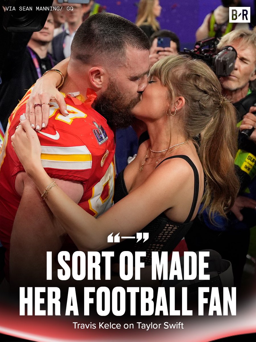 Bleacher Report (@bleacherreport) on Twitter photo Travis Kelce says Taylor Swift has become "ENGULFED" in football 🏈🔥
"She knows what the injury reports look like. She understands what special situations are, third and short. ... She just naturally loves to hear about my job.” ❤️
(via <a href="/GQMagazine/">GQ Magazine</a>) Travis Kelce says Taylor Swift has become "ENGULFED" in football 🏈🔥
"She knows what the injury reports look like. She understands what special situations are, third and short. ... She just naturally loves to hear about my job.” ❤️
(via <a href="/GQMagazine/">GQ Magazine</a>)