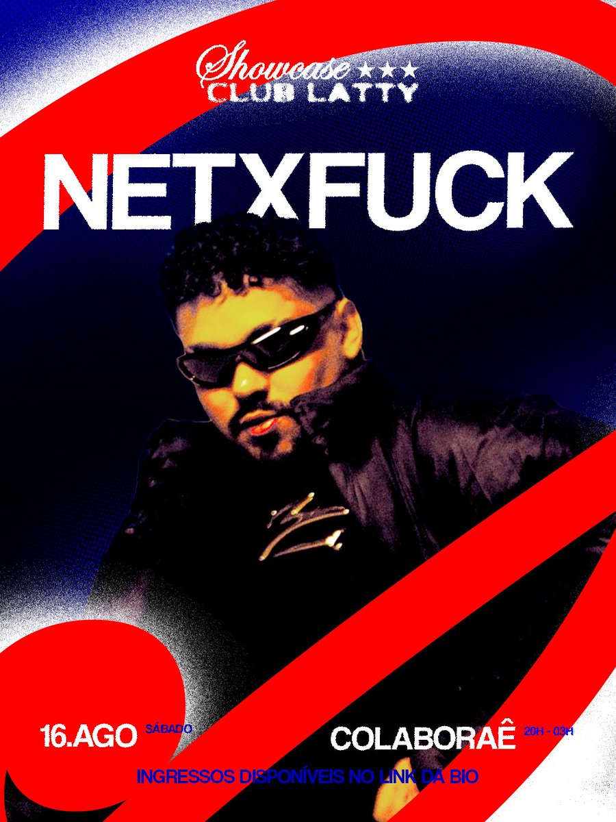 showcasessa's tweet photo. Estão sentindo essa cobra elétrica? 

@netxfuck completa o ClubShowcase para a gente ter uma noite DAQUELAS no sábado (16 de Agosto). 

✮ 16.AGO.25 
✮ COLABORAÊ ⁽ᴿⁱᵒ ⱽᵉʳᵐᵉˡʰᵒ⁾
✮ Vendas pela Sympla ⁽ˡⁱⁿᵏ ⁿᵃ ᵇⁱᵒ⁾

ingressos: https://t.co/T16YXzt2k7 https://t.co/nNvnYJSF1n