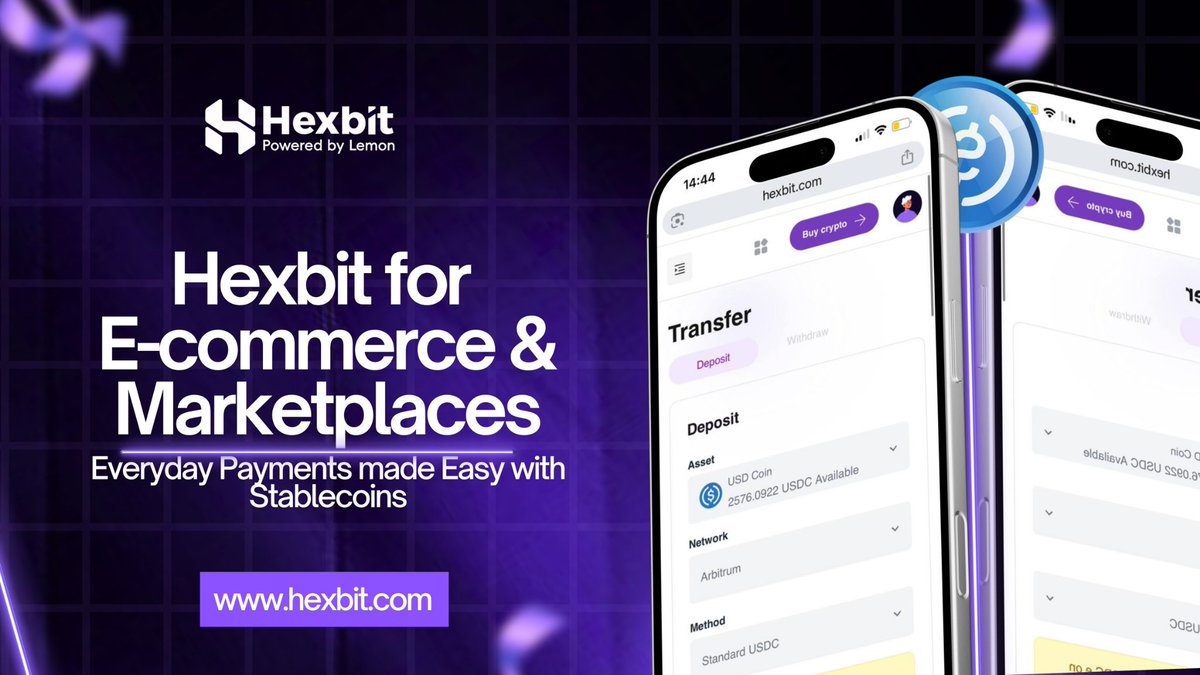 📢E-commerce isn’t limited by borders ; your payments shouldn’t be either.

With Hexbit, platforms can:
✅ Accept stablecoins globally
✅ Settle instantly, no banking delays 
✅ Skip costly intermediaries &amp; FX risks 
✅ Reach fast-growing global markets

Stable, fast, borderless