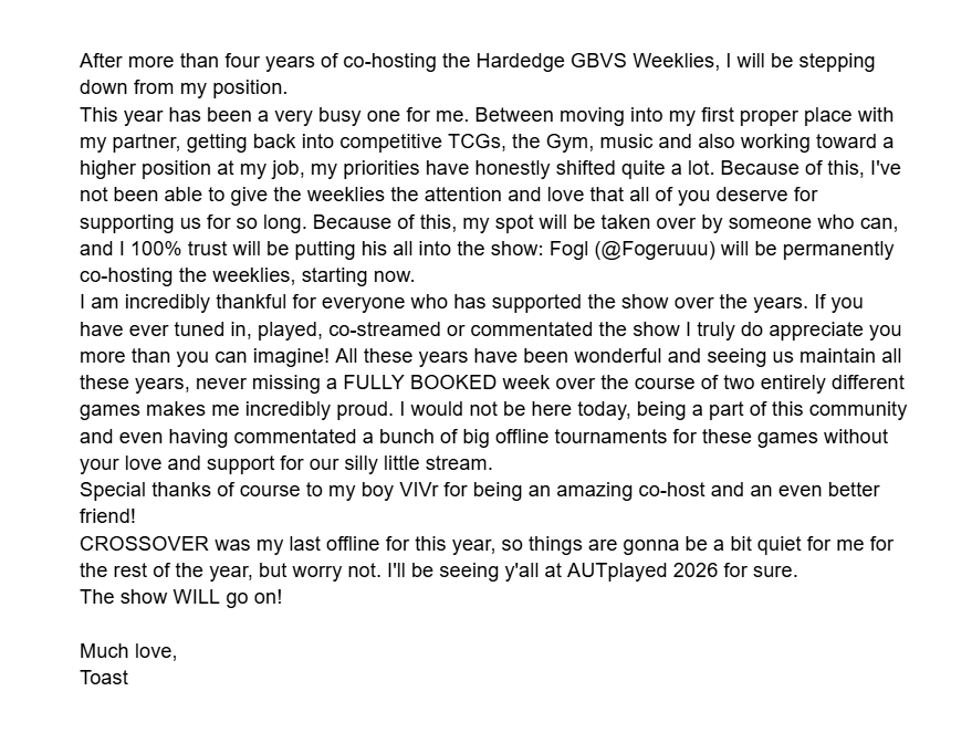 I also have a bit of an announcement to make: