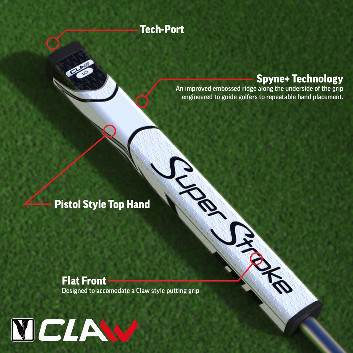 26 birdies 🐦 A FedEx St. Jude title 🏆

The Claw 1.0 is built with a pistol style top hand and three flat sides on the lower hand for the claw putting style.

Take a look at the tech behind Rosie's winning grip.