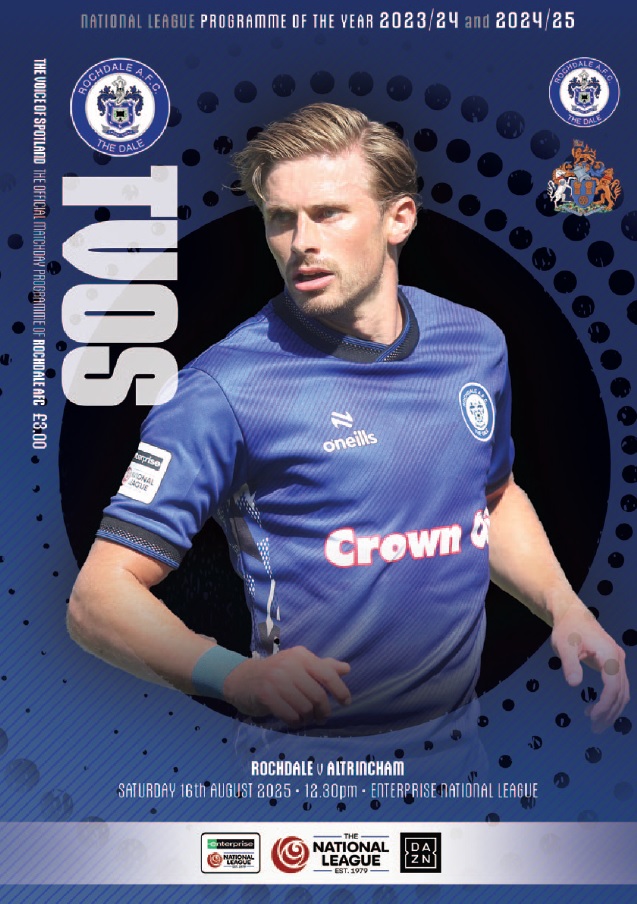 daleprogramme (@daleprogramme) on Twitter photo Front cover of #TVOS for this Saturday's <a href="/NL_Enterprise/">Enterprise National League</a> game between <a href="/officiallydale/">Rochdale AFC</a> and <a href="/altrinchamfc/">Altrincham FC</a> Front cover of #TVOS for this Saturday's <a href="/NL_Enterprise/">Enterprise National League</a> game between <a href="/officiallydale/">Rochdale AFC</a> and <a href="/altrinchamfc/">Altrincham FC</a>