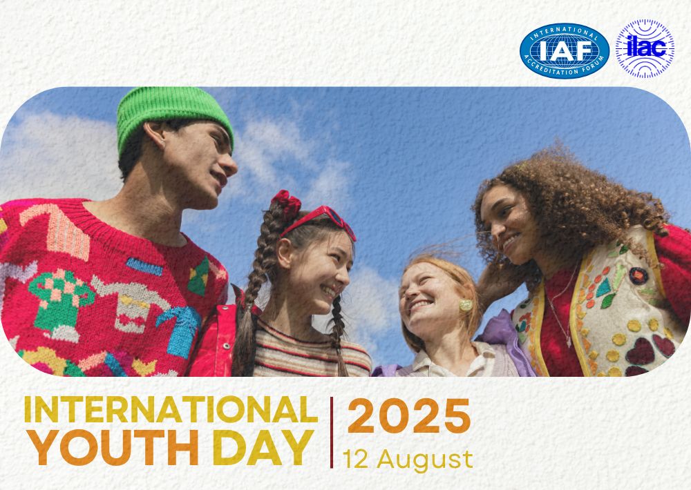 On this #InternationalYouthDay, 12 August 2025, we celebrate the creativity, insight &amp; leadership of young people in shaping the future of #Accreditation &amp; Conformity Assessment. Let’s keep paving the way together! 💡🤝👣