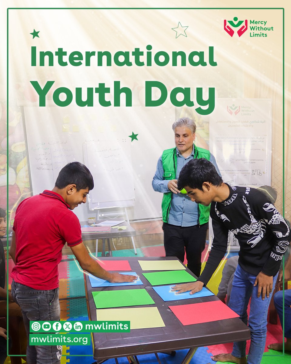 67 percent of youth believe in a better future.

Ages 15 to 17 year-olds are the most optimistic.

This International Youth Day, let’s give hope and tools to those ready to lead tomorrow.

mwlimits.org/sponsor-a-chil…

#MWLimits #MercyWithoutLimits #YouthEmpowerment