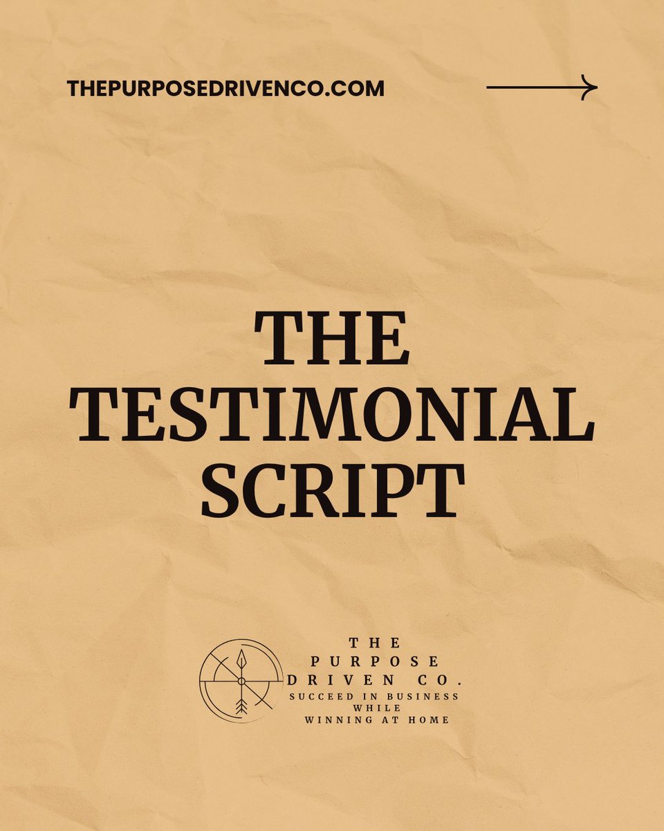 RealJHull's tweet photo. The Testimonial Script

A weak testimonial is worse than no testimonial.The Testimonial Script helps your clients share social proof that actually converts.Use it every time you wrap a session, project, or program.

Want all 6 scripts for your coaching biz?

Comment “SCRIPT” below!

#SocialProofStrategy #TestimonialMarketing #ClientSuccessStories #CoachingGrowth #StoryBasedSelling #PurposeDrivenProof #TwinWinSelling