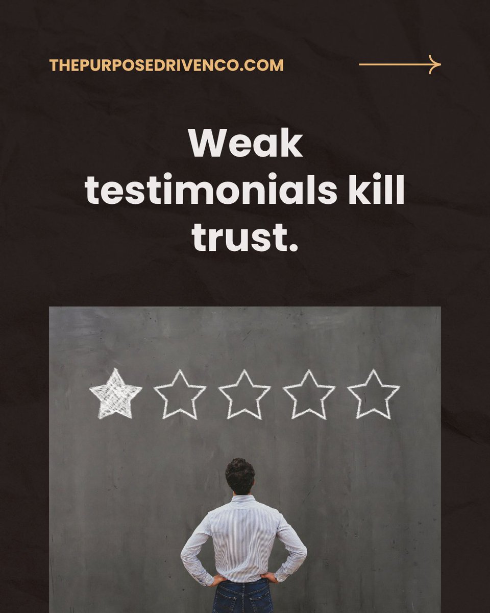 RealJHull's tweet photo. The Testimonial Script

A weak testimonial is worse than no testimonial.The Testimonial Script helps your clients share social proof that actually converts.Use it every time you wrap a session, project, or program.

Want all 6 scripts for your coaching biz?

Comment “SCRIPT” below!

#SocialProofStrategy #TestimonialMarketing #ClientSuccessStories #CoachingGrowth #StoryBasedSelling #PurposeDrivenProof #TwinWinSelling
