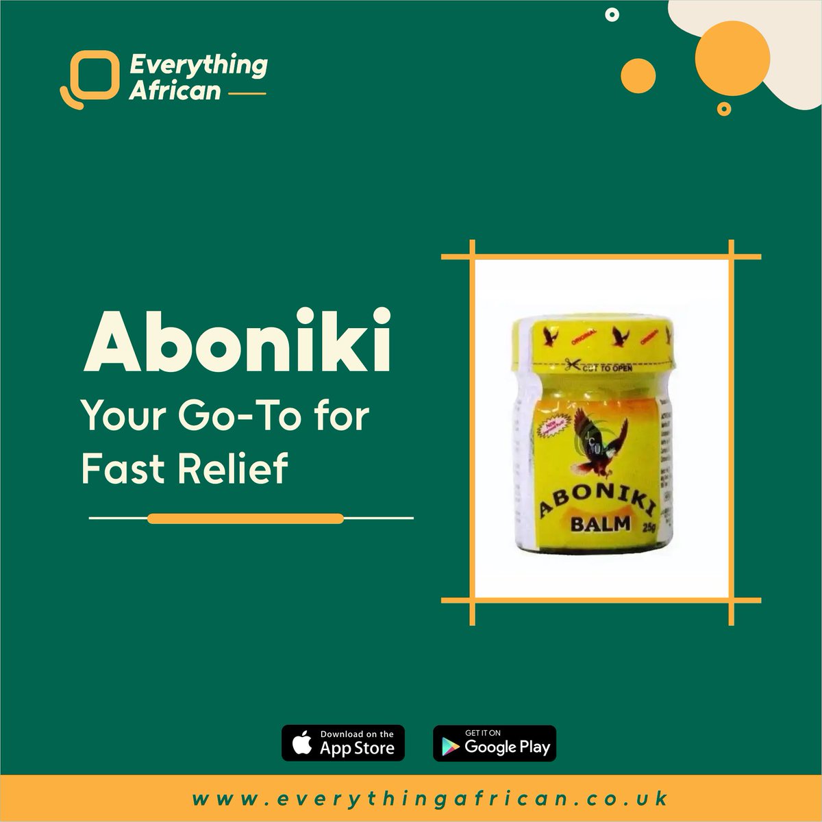 EvrythnAfrican's tweet photo. Don’t let muscle aches slow you down.
Keep one in your home — your body will thank you✨
#AfricanBalms #BodyRelief #EverythingAfrican #AbonikiPower #RobbRelief #EroArike #NaturalHealing #TraditionalRemedy
Shop all three balms now at https://t.co/lyN3dGDtMl https://t.co/K1ydYLfaX7