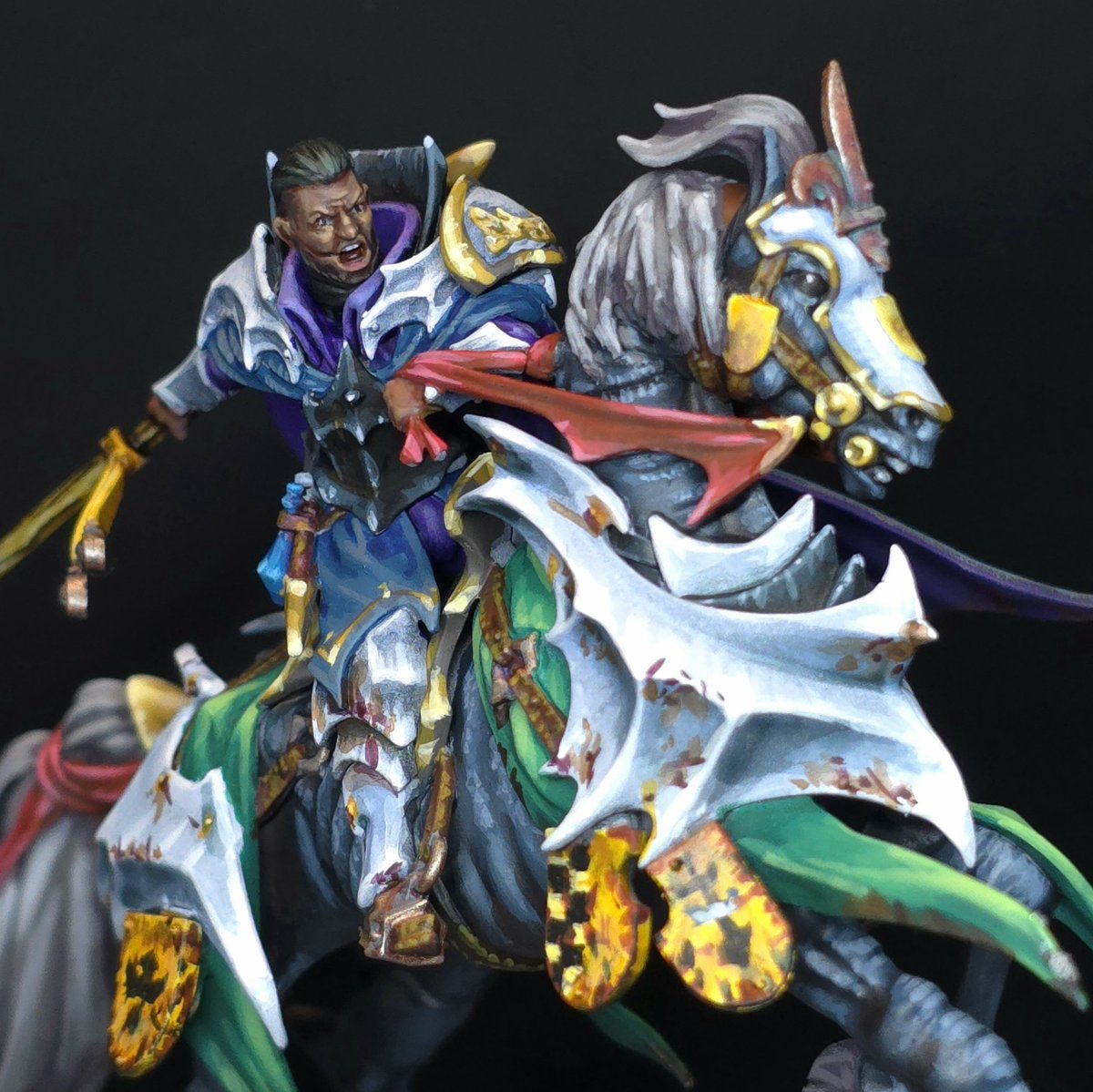 CV_Consigliere's tweet image. Justiciar Aristride Torchia, my new custom hero for the Mirrored Edge S2D army. Counts-as a Chaos Lord on Daemonic Mount. 

#paintingwarhammer #warhammercommunity #ageofsigmar #slavestodarkness