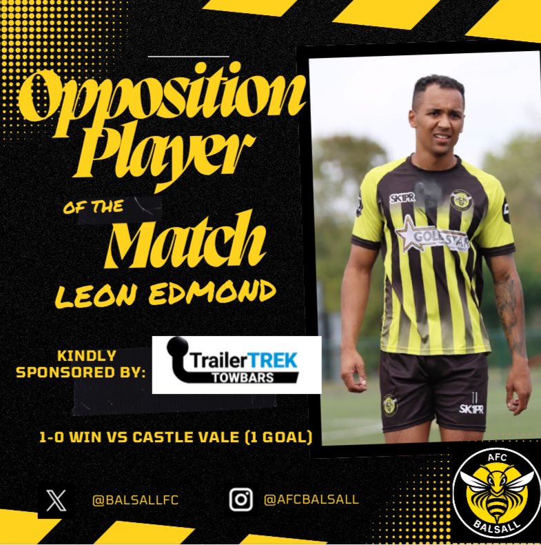 Our Opposition Voted Player of the Match 🗳️ 

Captain <a href="/JohnPalmer97/">jp</a> picked up 3 of the first 4 - netting once from the penalty spot 

Dynamic forward Leon Edmond got the other vote after a lightening performance and goal last Saturday 🎯 

Up the bees 🐝