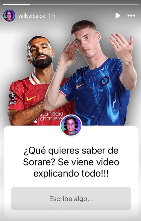 Acabo de dejar esta historia en mi Instagram (willyalba.ok)

Los invito a dejarme las preguntas que quieran, para recopilarlas en un video!!

Se agradece ❤ &amp; 🔁

#Sorare #Sorare26