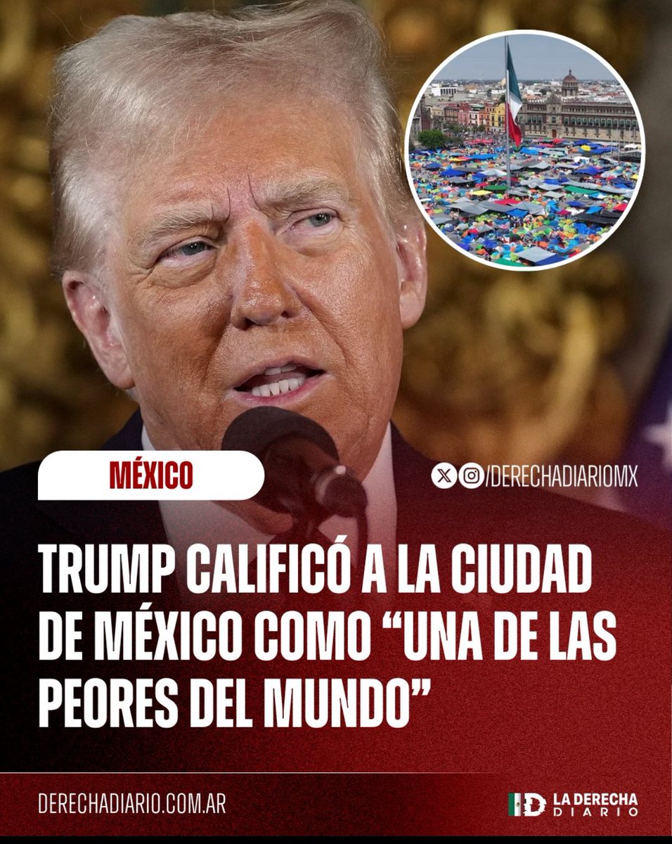 No solo la CDMX, México es de los peores países del mundo, <a href="/realDonaldTrump/">Donald J. Trump</a>.