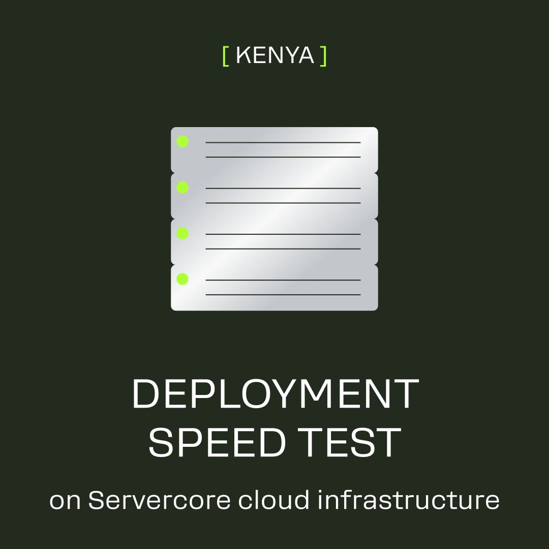 ServercoreKE's tweet photo. ⚡ Cloud deployment speeds from our Nairobi data center

Our team tested deployment times on our local cloud infrastructure here in Kenya. Sharing some interesting numbers with the tech community:

🖥️ VM creation: 27 seconds
⚙️ Kubernetes cluster creation: 7 minutes
🗄️ Managed DB cluster (PostgreSQL): 7 minutes 30 seconds

What's behind these numbers?
— Local infrastructure in Tier III data center
— Intuitive control panel design
— Billing in Kenyan Shillings
— Data sovereignty compliance
— 24/7 local support
— No cross-border latency

"Latency isn't just a metric, it’s a key performance factor. With locally hosted infrastructure in Kenya, workloads benefit from reduced network hops and consistent performance. Local presence is an architectural choice that optimizes speed and reliability." — Hare Arnold, Pre-sales Engineer at Servercore