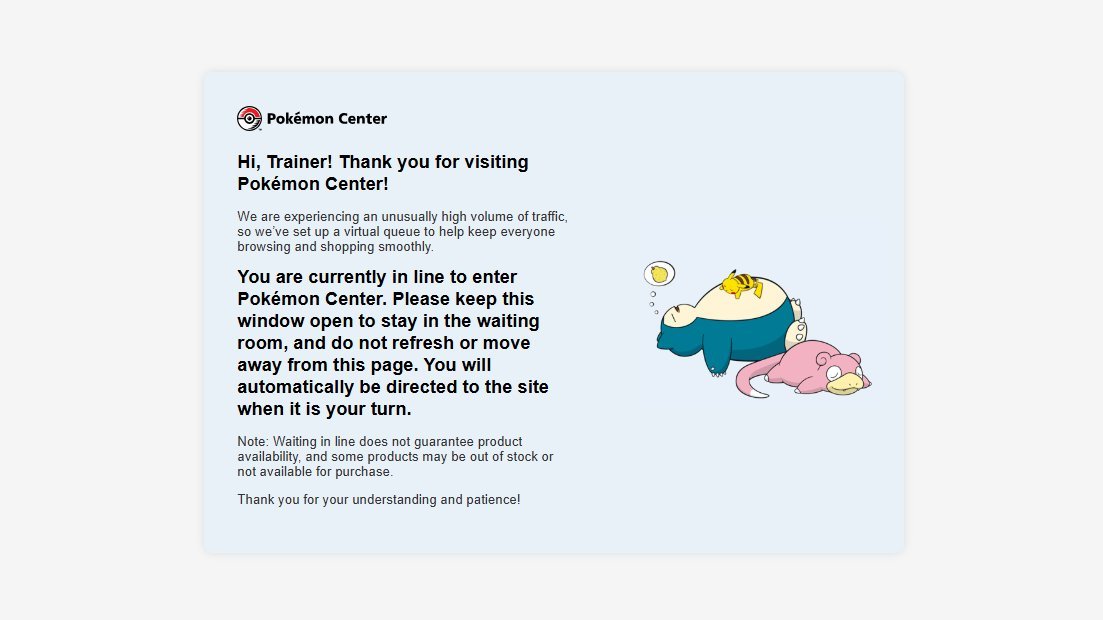 PokemonDealsTCG's tweet photo. Queue up at Pokemon Center! We'll post when / if a product becomes available.

https://t.co/L7wLiUq3u2

#Pokemon #PokemonTCG https://t.co/vUSRsh6km2