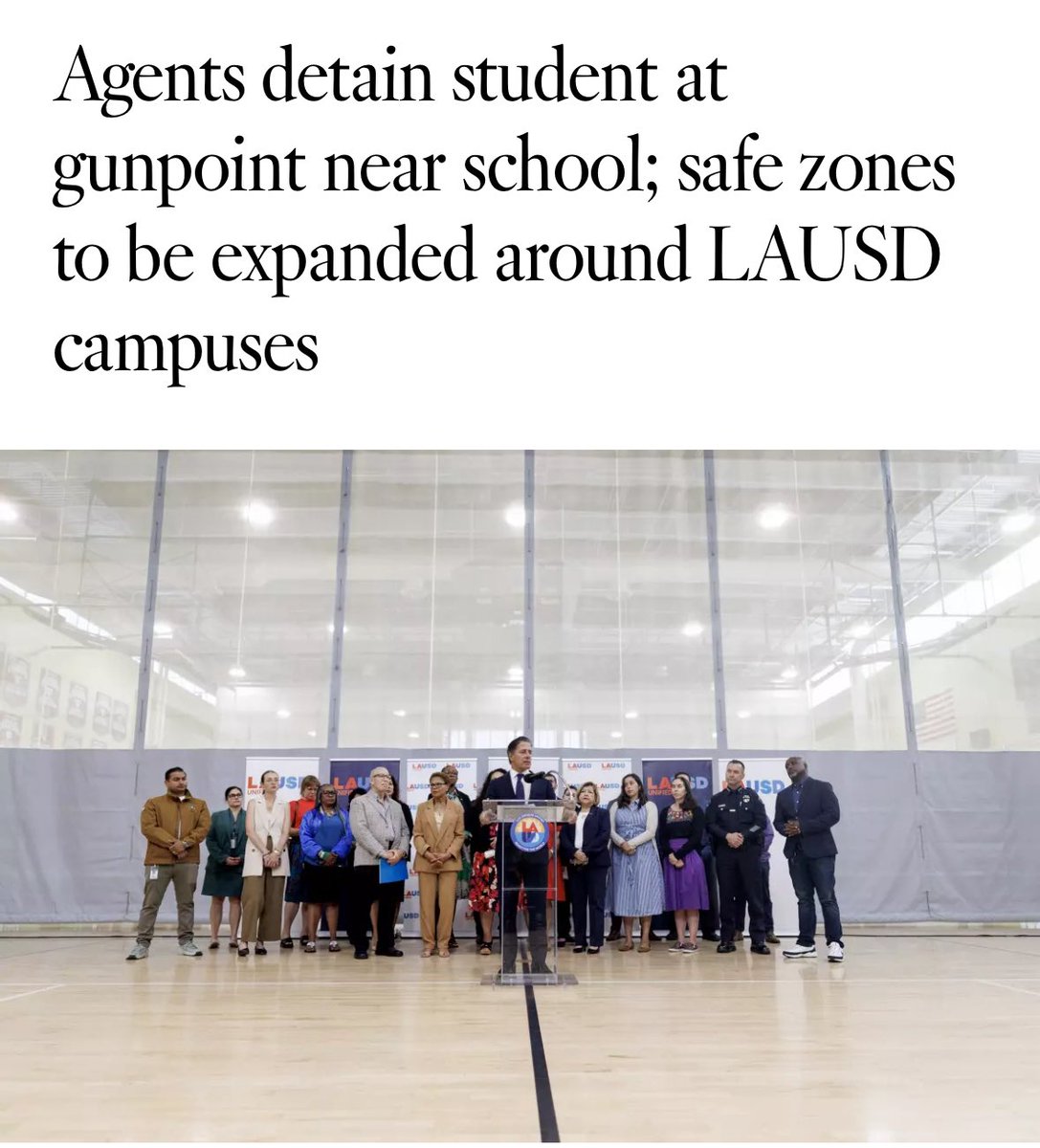 A 15-year-old student with disabilities was handcuffed and held at gunpoint by ICE—until they realized they had the wrong person. 

Now LAUSD is creating safe-zones to protect students and families from immigration raids. 

This is Trump’s America in 2025.