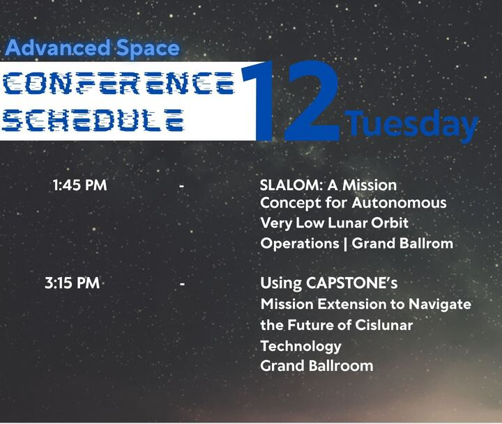 AdvancedSpace's tweet image. The 2nd day of SmallSat is here! 🚀Come check out our presentations!

#AdvancedSpace #Innovation2Orbit #SmallSat