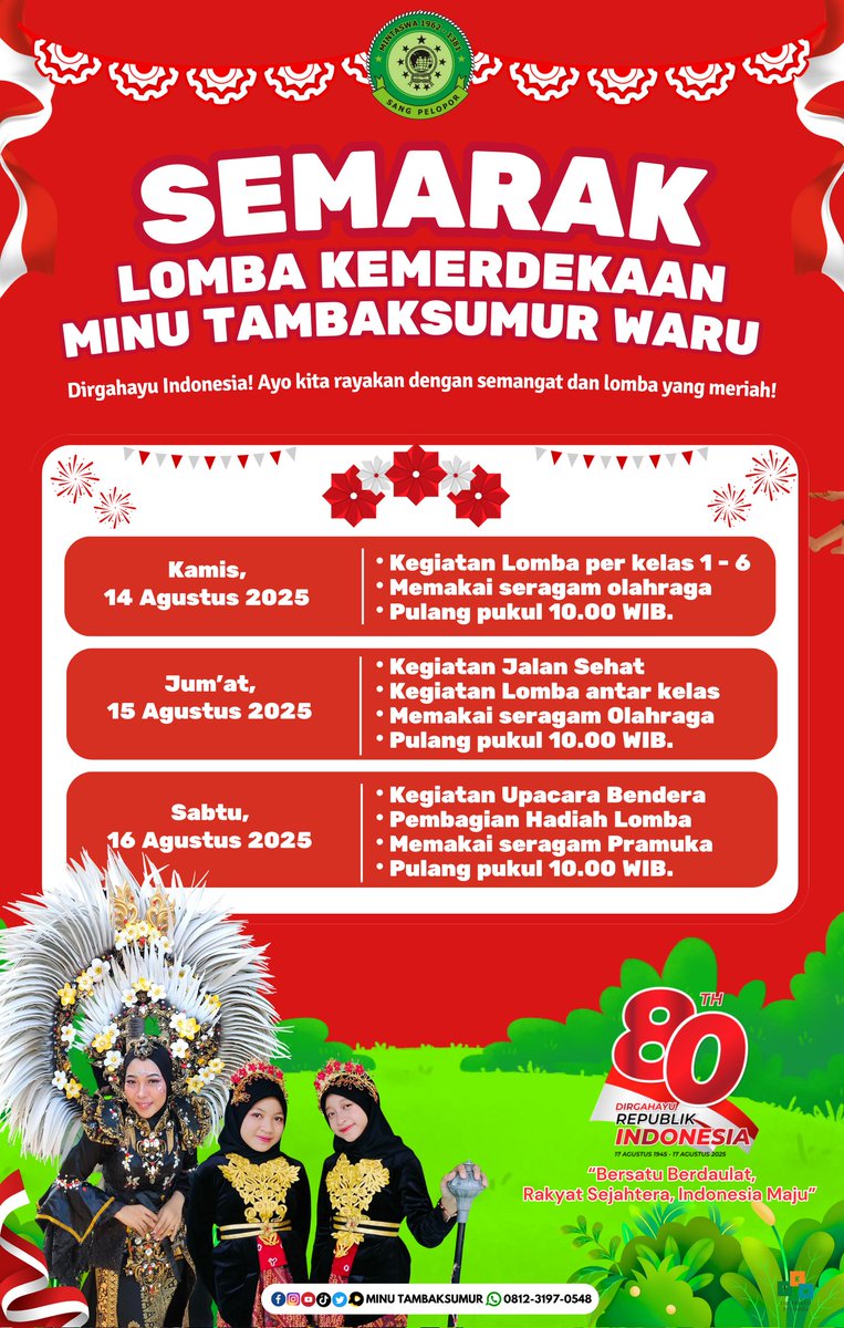 MINUTAMBAKSUMUR's tweet image. semarak lomba kemerdekaan MINU Tambaksumur Waru 

#agustusan #perlombaan #mintaswasangpelopor #semarak