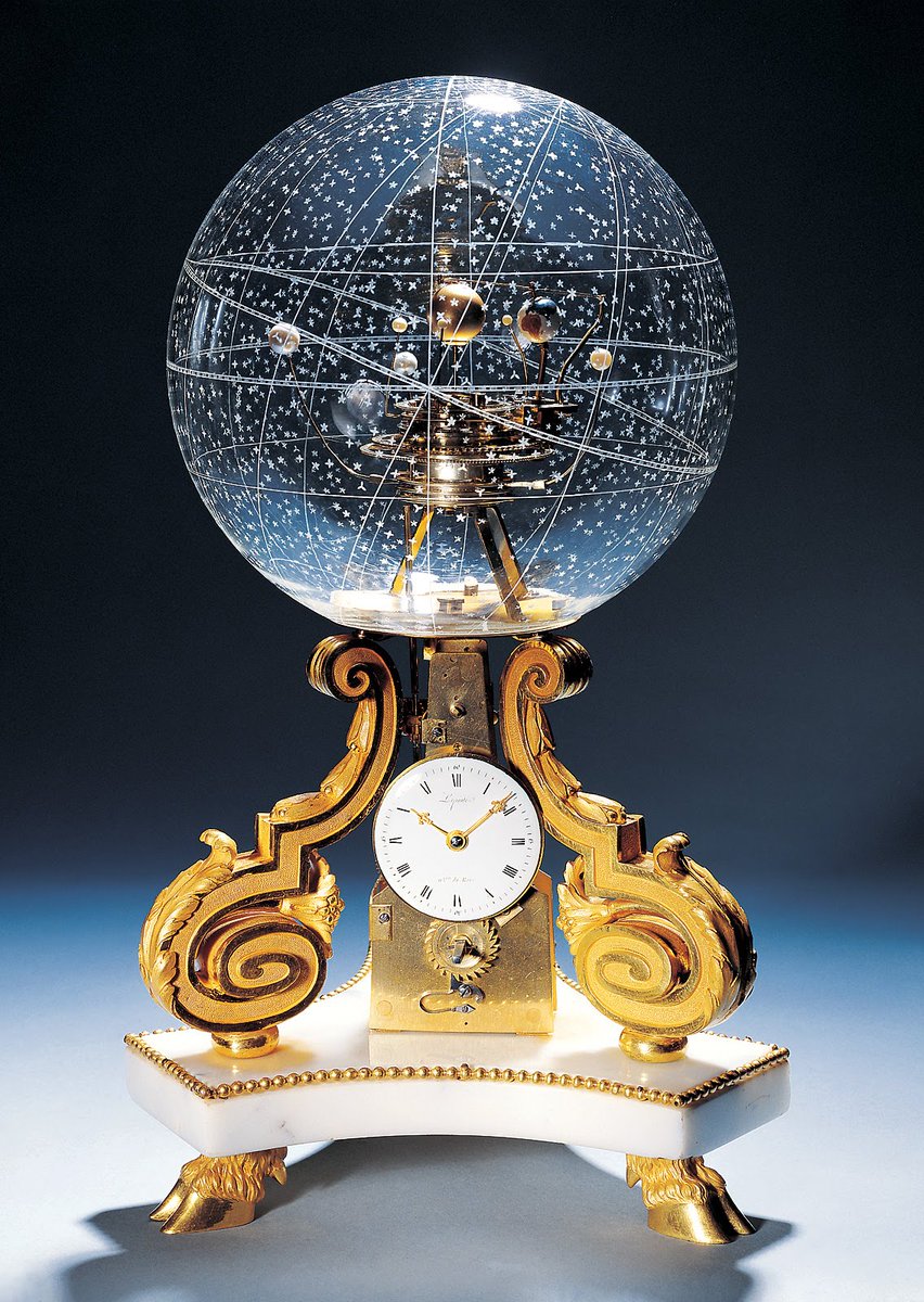 Planetarium Table Clock, circa 1770.

Made by French astronomer Nicole-Reine Lepaute, known for predicting the return of Halley's Comet.