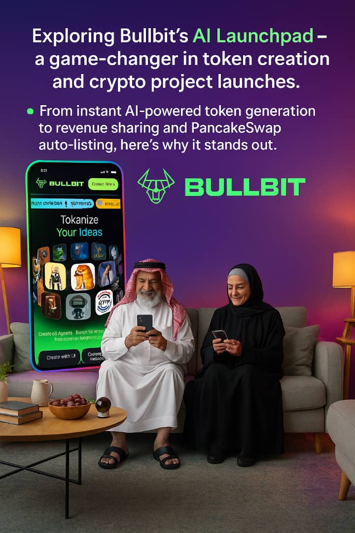 realmichaelson1's tweet image. Exploring @Bullbitai&apos;s AI Launchpad – a game-changer in token creation and crypto project launches. From instant AI-powered token generation to revenue sharing and PancakeSwap auto-listing, here’s why it stands out:
🧵👇
#Bullbit #BullbitContest #memepad