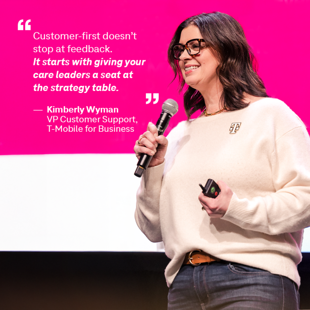 At T-Mobile for Business, customer-first isn’t a tagline—it’s a strategy. Our VP of Customer Support, Kimberly Wyman, shares how CX leadership drove a 33-point lift in NPS. How is your team building CX into strategy? 🔗 bit.ly/47cw4tZ