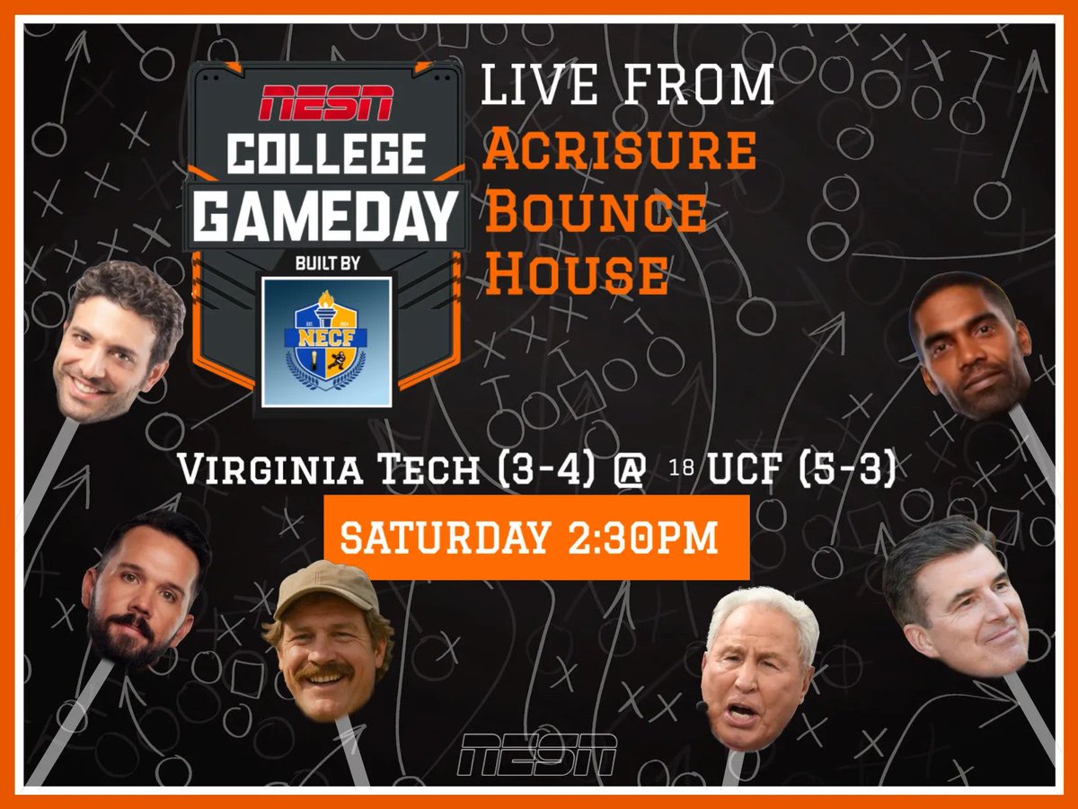 TheNESN's tweet photo. Week 10 sees us at the Bounce House! (yes, that's a real stadium name)

VT v. @wade_necf for #CollegeGameDay! https://t.co/VH5vAmIh9E