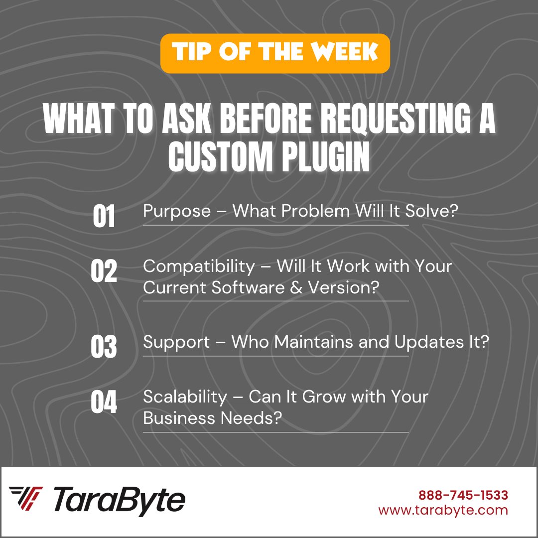 TaraByte01's tweet image. A few smart questions now can save time, money, and headaches later.

📞 888‑745‑1533 | 🌐 na2.hubs.ly/y0Jl-70

#CustomPlugins #SoftwareTips #BusinessEfficiency  #Tarabyte