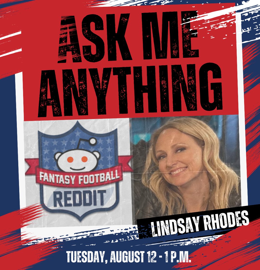 r/fantasyfootball (@reddit_ff) on Twitter photo Excited to have <a href="/lindsay_rhodes/">Lindsay Rhodes</a> of <a href="/SumerSports/">SūmerSports</a> make her AMA debut this afternoon, answering your most pressing draft, strategy, and player questions.
Bring the best you got and make Lindsay's first AMA a smashing success.
1 p.m. Eastern
r/fantasyfootball Excited to have <a href="/lindsay_rhodes/">Lindsay Rhodes</a> of <a href="/SumerSports/">SūmerSports</a> make her AMA debut this afternoon, answering your most pressing draft, strategy, and player questions.
Bring the best you got and make Lindsay's first AMA a smashing success.
1 p.m. Eastern
r/fantasyfootball