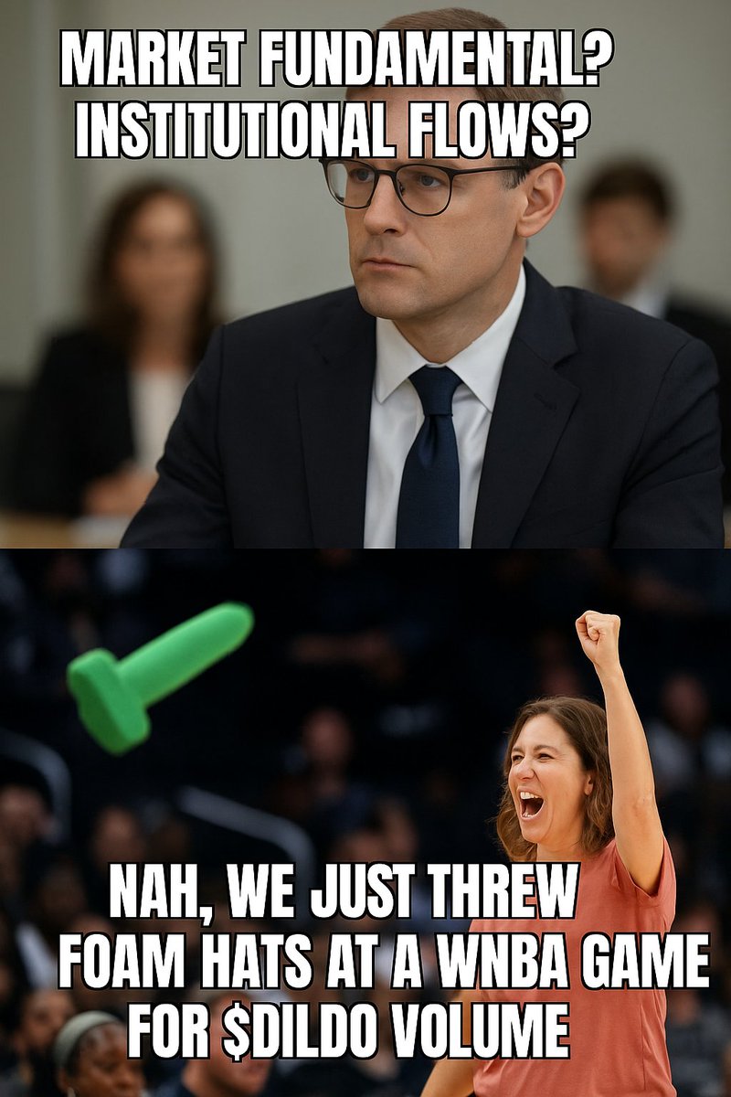 dewifart's tweet photo. WNBA Gets Hit with Green Dildos

A meme coin crew behind Green Dildo Coin (DILDO) is claiming responsibility for hurling green sex toys onto the court during WNBA games. 

Yeah, you read that right. https://t.co/gwNQ4jg0AC
