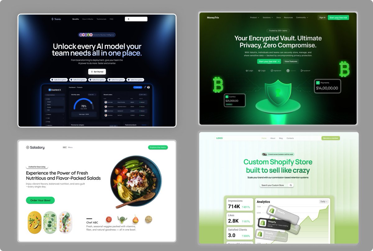 _sameerrr0's tweet photo. Free Premium Hero Sections
Recently designed for high-growth brands &amp; startups

Perfect for: AI Startups • SaaS • eCom

❤️ Like this post
💬 Comment “HEROS”
🔁 Repost to share the love
🔔 Follow me – I’ll DM you the link instantly. https://t.co/Ha6ffa4tnU
