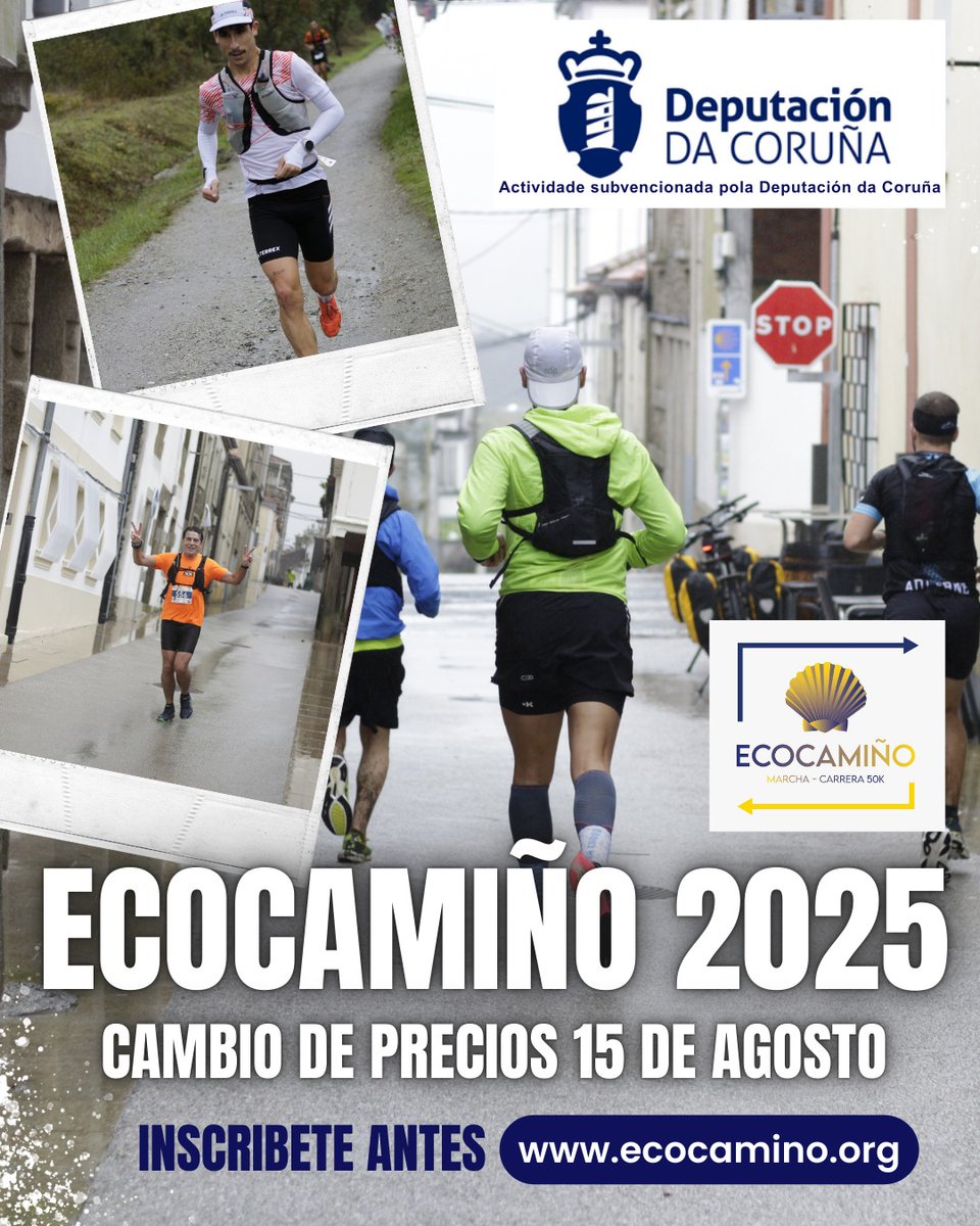 Inscríbete antes del 15 de agosto y aprovecha los precios reducidos! 🏃🏻‍♀️

ecocamino.org

#ecocamiño #ecodeporte #deputaciondacoruña #carrera #deporte #galicia
