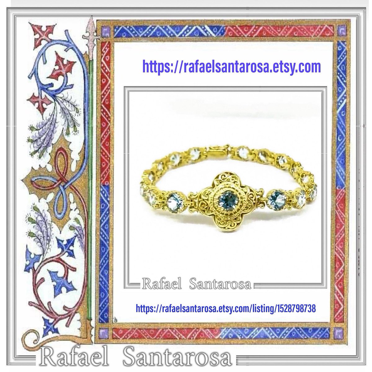 RafaelSantaro10's tweet image. Byzantine filigree multistone 18 karat solid gold beaded bracelet natural brilliant cut gemstones sky blue topaz amethyst peridot red garnet rafaelsantarosa.etsy.com/listing/152879…
 #filigreejewelry #multigemstonebracelet #bohobracelets #rafaelsantarosaetsyshop #rafaelsantarosafinejewelry