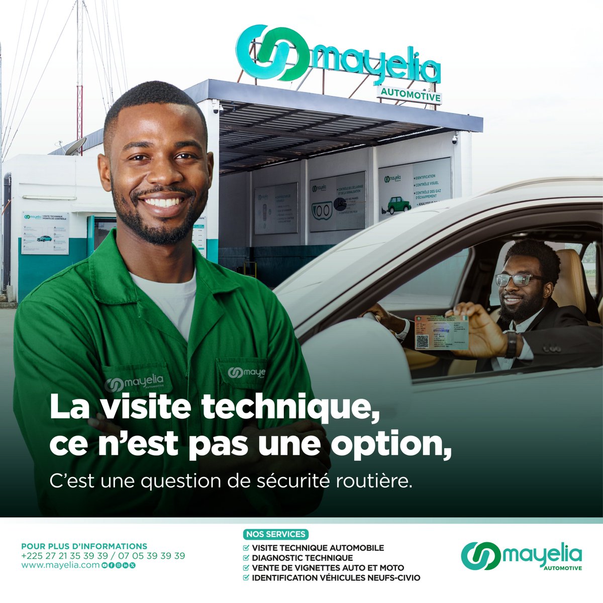 La sécurité routière commence par une visite technique à jour.

Un véhicule bien contrôlé, c’est moins de risques d’accidents, plus de sérénité, et un geste citoyen.

#MayeliaAutomotive 
#VisiteTechniqueObligatoire
#ChampionNationalDeLaVisiteTechnique