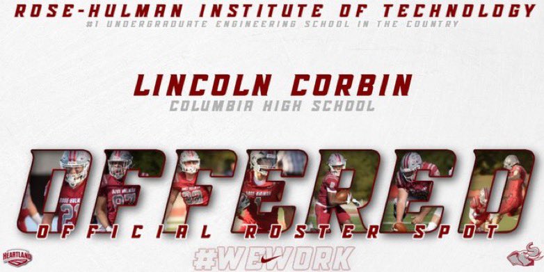 LCorbinFootball's tweet image. After a great conversation with @Coach_Stanton1 I am very grateful to receive an offer from @RoseHulmanFB. Thank you to all of my coaches and everyone who has supported me to this point. #GoEngineers #HardWork #elitemade @STLKickers @elitefootball @NellyP2020 @nmcclard003 @bj35th