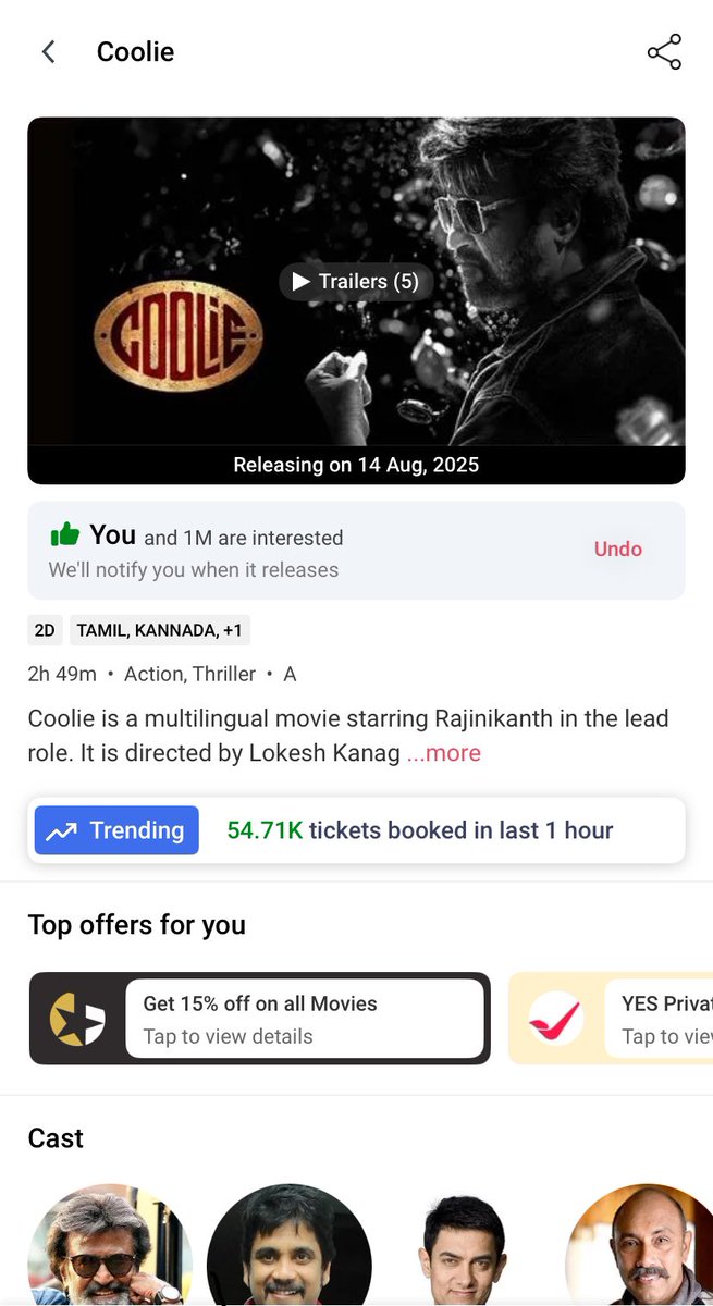 GavinSampath's tweet photo. @RajiniFollowers Veri aatam…. Telugu fans

#Rajinikanth𓃵 #SuperstarRajinikanth #Thalivar #50YearsOfRajinism #Coolie #Nagarjuna https://t.co/ajmIuUiT35