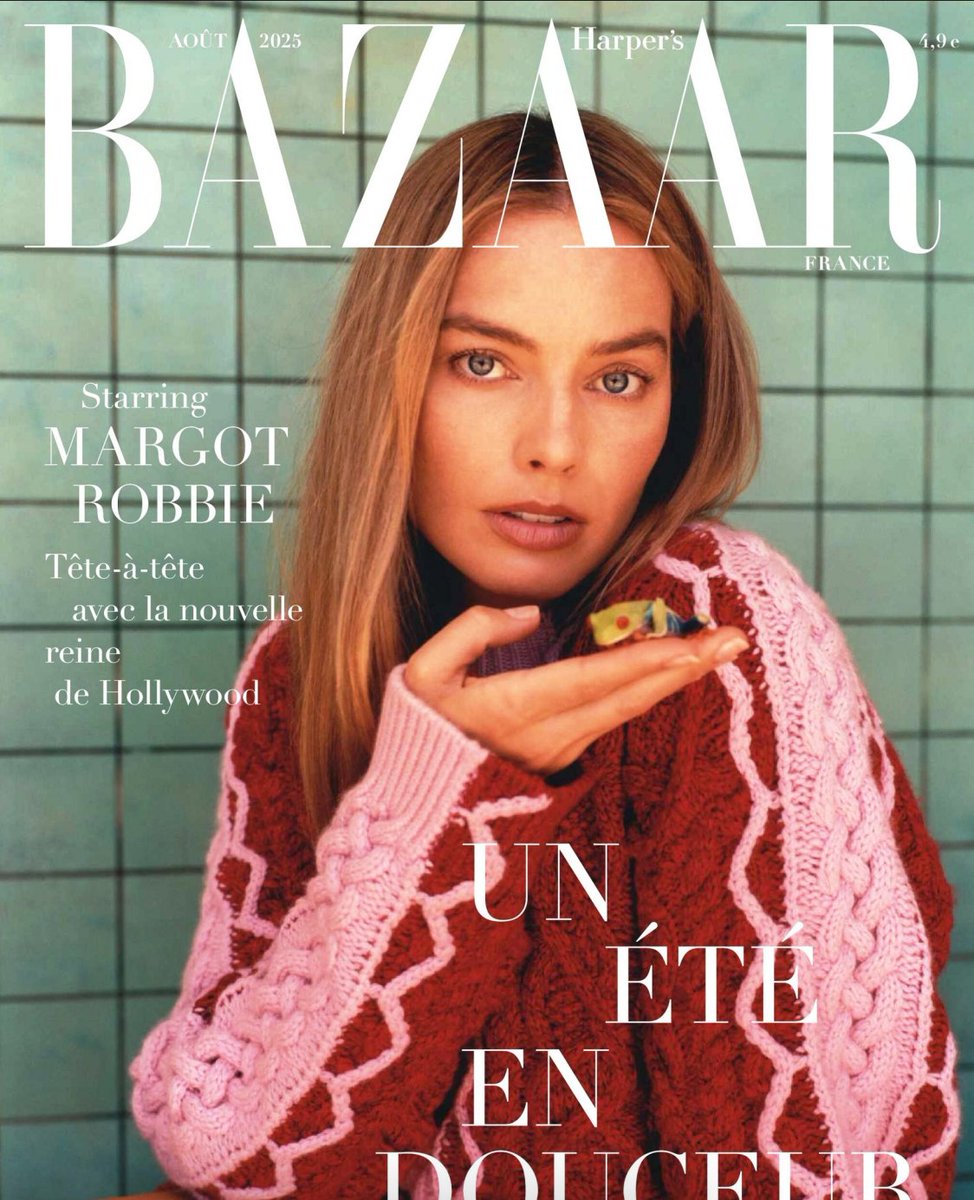 AMargotRobbie's tweet photo. #NEWS 📷 Scans du magazine @harpersbazaarus avec #MargotRobbie en couverture (Août 2025) @BazaarFrance https://t.co/hkXElJsqwp