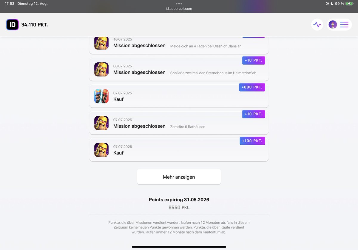 For those who didn’t know, ur Supercell ID points expire, so better spend them before they gone