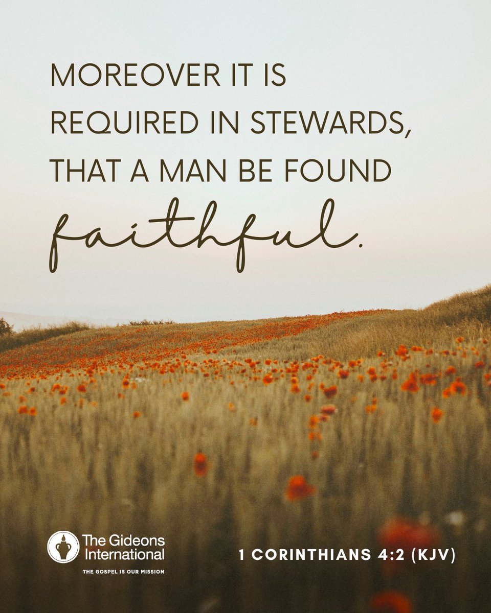 In every task, big or small, faithfulness matters. Serve with purpose today. #thegideons #verseoftheday #faithfulness