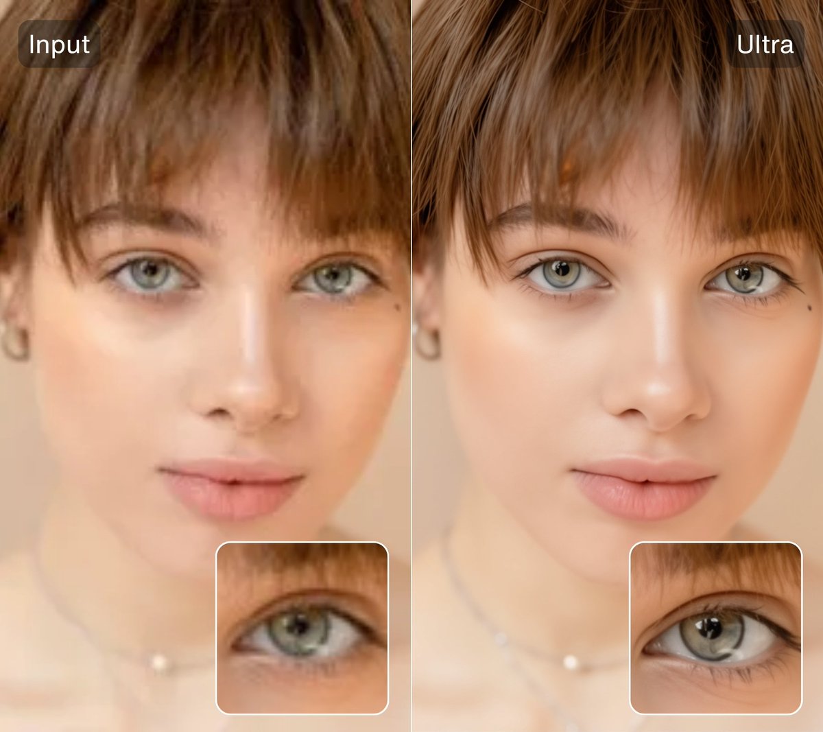 It rescues portraits. Restores crisp detail to eyes and hair. More professional restoration, less digital facelift.