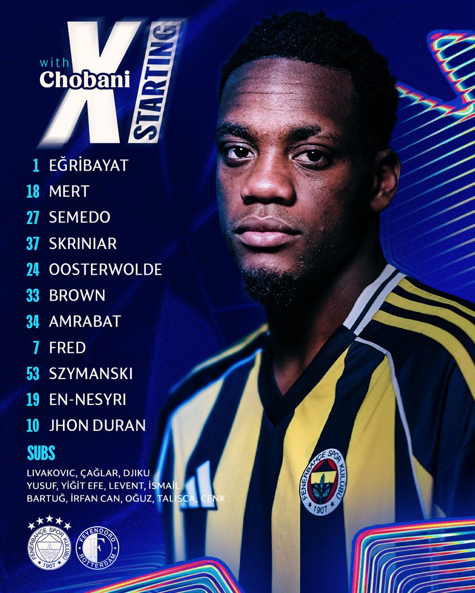 Feyenoord maçı ilk 11'imiz belli oldu. 

#FBvFEY