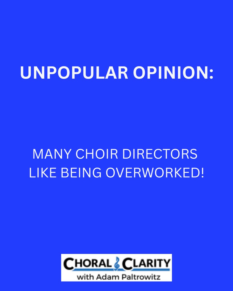 Some choir directors:

Stay late

Miss lunch

Take on all the drama

Why?
It makes them feel needed.

The truth? You can have student success and balance.
 skool.com/choral-clarity…