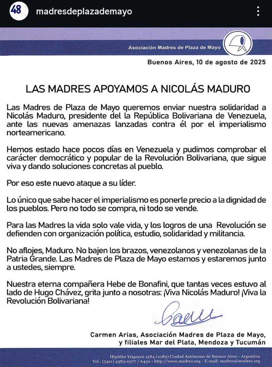 noticiasbasadas's tweet photo. “Madres de Plaza de Mayo”

Porque apoyan al dictador Maduro.

Vergüenza nacional.

Cómplices de gobiernos militares, narcos y ases1n0s. https://t.co/JbUBZ2o3lR