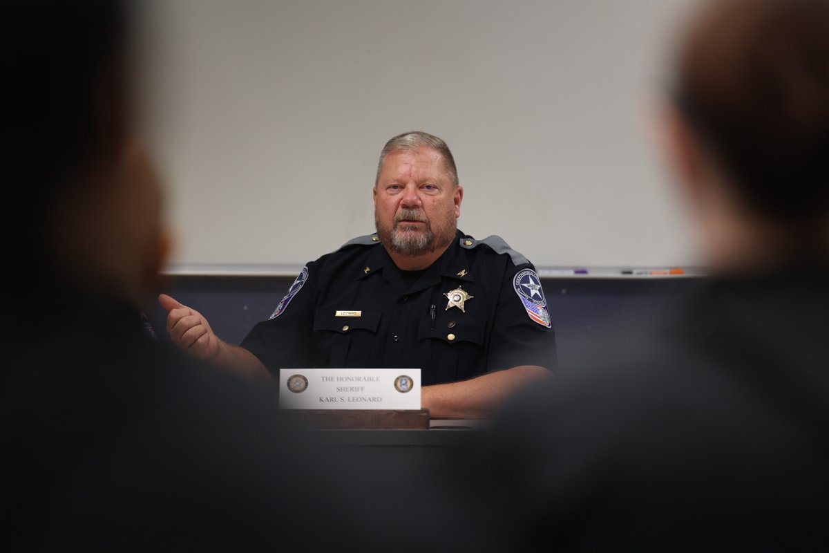 CCSOVA's tweet image. Yesterday the 41st Basic Academy started their morning with introductions from Sheriff Leonard and his command staff. We wish them success as they prepare to navigate the challenges to come. #basicacademy #training #csopride