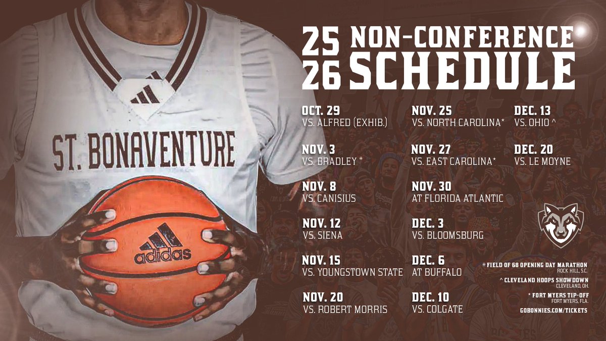 St. Bonaventure Athletics (@gobonnies) on Twitter photo 2025-26 non-conference schedule β
Check out the entire <a href="/BonniesMBB/">Bonnies Men's Basketball</a> non-conference slate π
gobonnies.com/sports/mens-baβ¦ 2025-26 non-conference schedule β
Check out the entire <a href="/BonniesMBB/">Bonnies Men's Basketball</a> non-conference slate π
gobonnies.com/sports/mens-baβ¦