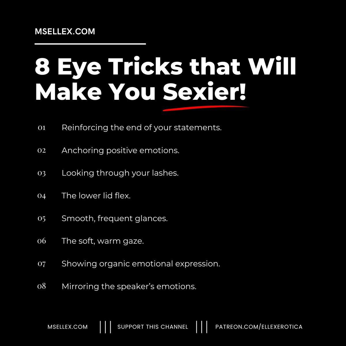 thewisedomme's tweet photo. Want to look instantly sexier?
Try these eye tricks—they’ll do more than make them stare. ✨
#EyeContactMagic #SexyEyes #SeductionTips #BDSMFlirt #DomEnergy #MsElleX https://t.co/H7sjUBCgGi
